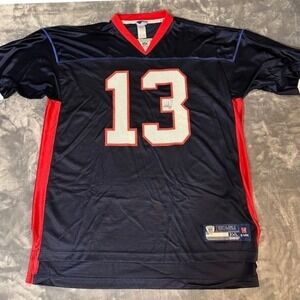 Reebok NFL Buffalo Bills Stevie Johnson 13 Football Jersey Navy Blue Red 2XL